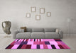 Machine Washable Abstract Purple Contemporary Area Rugs in a Living Room, wshcon1692pur