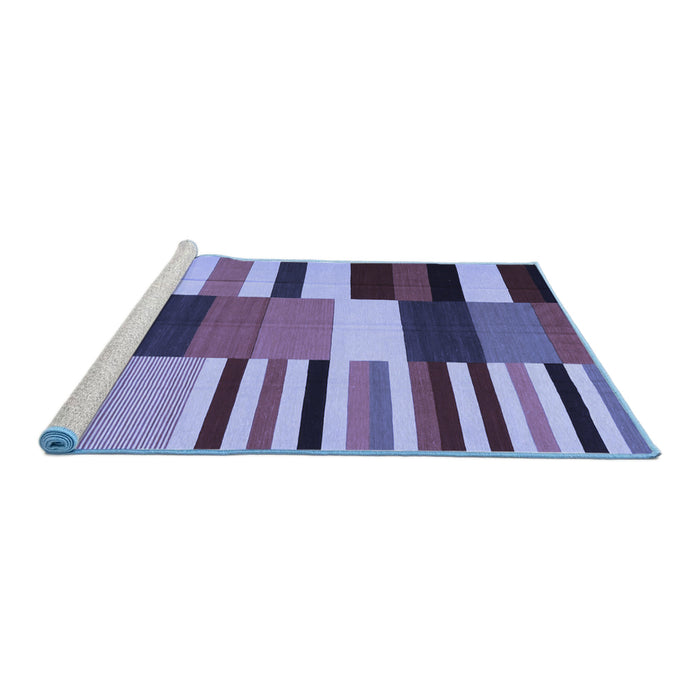 Sideview of Machine Washable Abstract Blue Contemporary Rug, wshcon1692blu