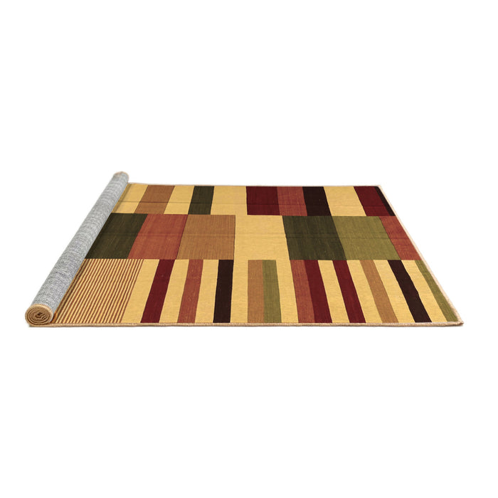 Sideview of Machine Washable Abstract Brown Contemporary Rug, wshcon1692brn