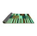 Sideview of Abstract Turquoise Contemporary Rug, con1692turq