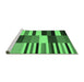 Sideview of Machine Washable Abstract Emerald Green Contemporary Area Rugs, wshcon1692emgrn