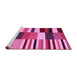 Sideview of Machine Washable Abstract Pink Contemporary Rug, wshcon1692pnk