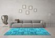 Machine Washable Abstract Light Blue Contemporary Rug in a Living Room, wshcon1693lblu