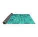 Sideview of Abstract Turquoise Contemporary Rug, con1693turq