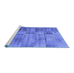 Sideview of Machine Washable Abstract Blue Contemporary Rug, wshcon1693blu