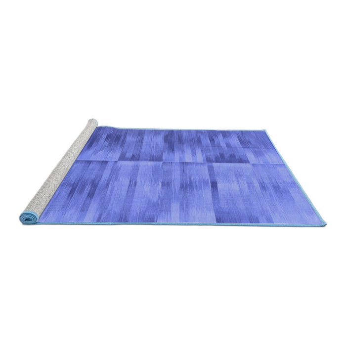 Sideview of Machine Washable Abstract Blue Contemporary Rug, wshcon1693blu