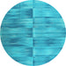 Round Machine Washable Abstract Light Blue Contemporary Rug, wshcon1693lblu