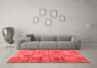 Machine Washable Abstract Red Contemporary Rug, wshcon1693red