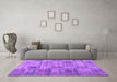 Machine Washable Abstract Purple Contemporary Area Rugs in a Living Room, wshcon1693pur