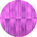 Round Abstract Pink Contemporary Rug, con1693pnk