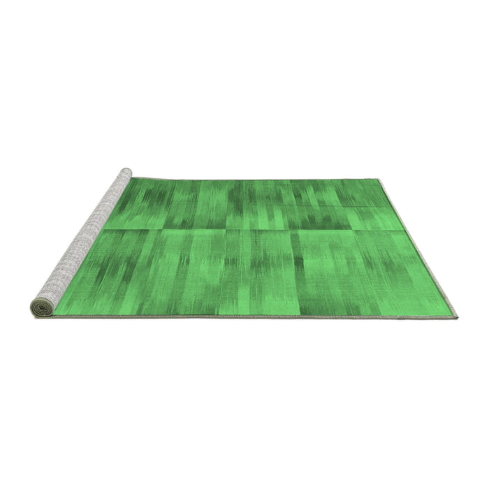 Sideview of Machine Washable Abstract Emerald Green Contemporary Area Rugs, wshcon1693emgrn
