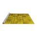 Sideview of Machine Washable Abstract Yellow Contemporary Rug, wshcon1693yw