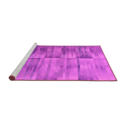 Sideview of Machine Washable Abstract Pink Contemporary Rug, wshcon1693pnk