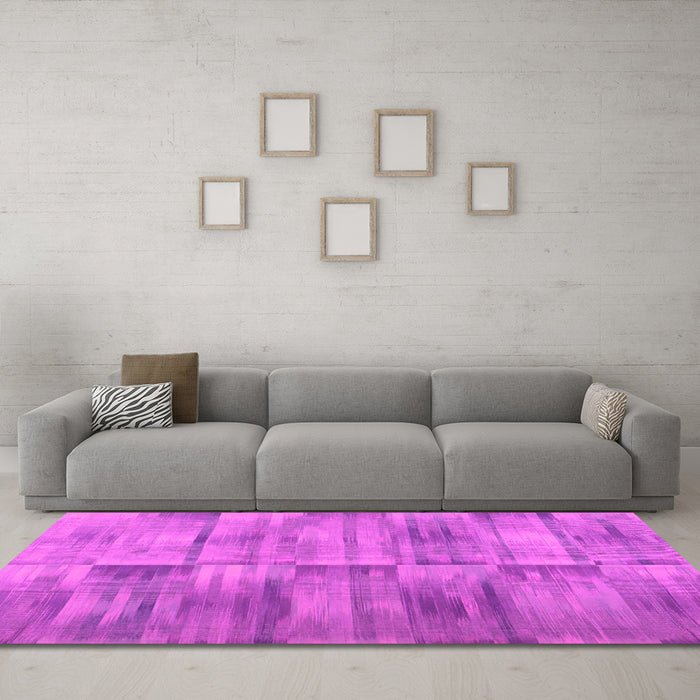 Machine Washable Abstract Pink Contemporary Rug in a Living Room, wshcon1693pnk