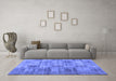 Machine Washable Abstract Blue Contemporary Rug in a Living Room, wshcon1693blu