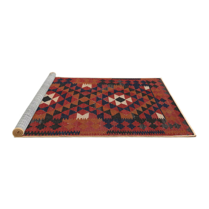Serging Thickness of Machine Washable Contemporary Chestnut Brown Rug, wshcon1694