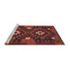 Serging Thickness of Machine Washable Contemporary Chestnut Brown Rug, wshcon1694