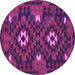 Round Oriental Purple Traditional Rug, con1694pur