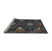 Sideview of Machine Washable Oriental Light Blue Traditional Rug, wshcon1694lblu