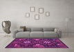 Machine Washable Oriental Purple Traditional Area Rugs in a Living Room, wshcon1694pur