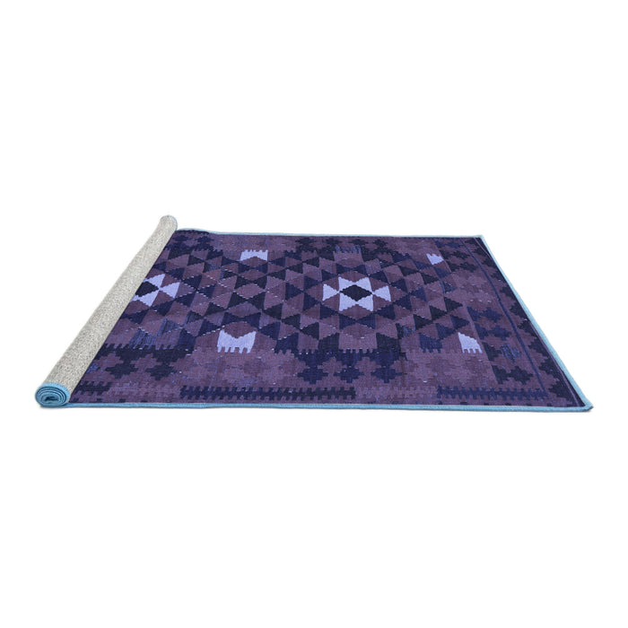 Sideview of Machine Washable Oriental Blue Traditional Rug, wshcon1694blu