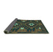 Sideview of Oriental Turquoise Traditional Rug, con1694turq