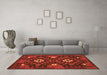 Machine Washable Oriental Orange Traditional Area Rugs in a Living Room, wshcon1694org