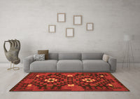 Machine Washable Oriental Orange Traditional Rug, wshcon1694org