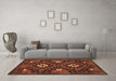 Machine Washable Oriental Brown Traditional Rug in a Living Room,, wshcon1694brn