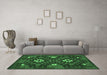 Machine Washable Oriental Emerald Green Traditional Area Rugs in a Living Room,, wshcon1694emgrn