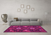 Machine Washable Oriental Pink Traditional Rug, wshcon1694pnk