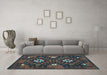 Machine Washable Oriental Light Blue Traditional Rug in a Living Room, wshcon1694lblu