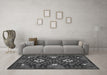 Machine Washable Oriental Gray Traditional Rug in a Living Room,, wshcon1694gry