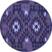 Round Oriental Blue Traditional Rug, con1694blu