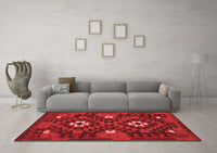 Machine Washable Oriental Red Traditional Rug, wshcon1694red