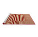 Serging Thickness of Machine Washable Contemporary Fire Red Rug, wshcon1695