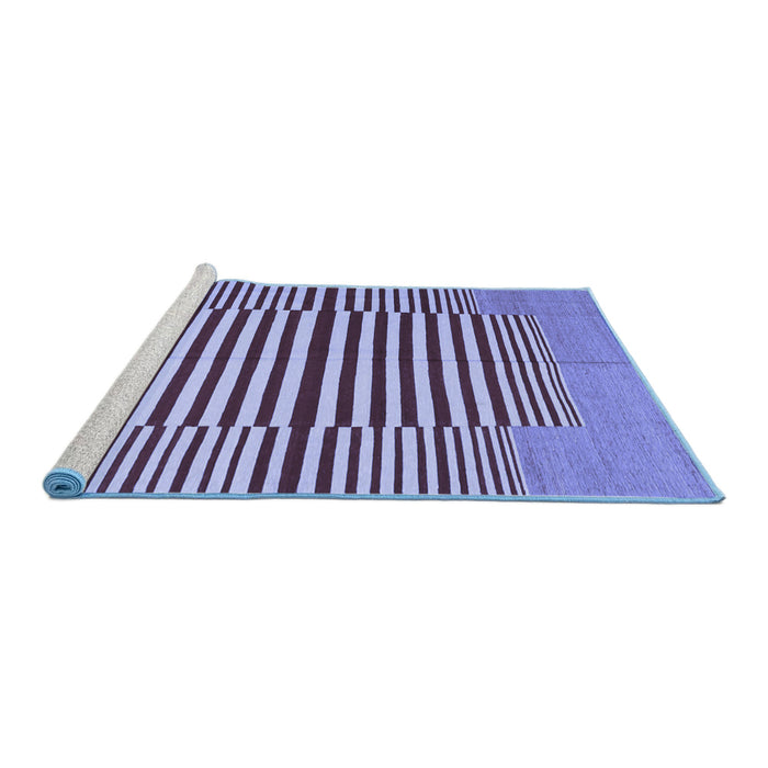 Sideview of Machine Washable Abstract Blue Contemporary Rug, wshcon1695blu