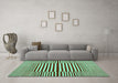 Machine Washable Abstract Turquoise Contemporary Area Rugs in a Living Room,, wshcon1695turq