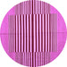 Round Abstract Purple Contemporary Rug, con1695pur