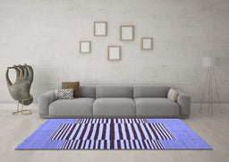 Machine Washable Abstract Blue Contemporary Rug in a Living Room, wshcon1695blu