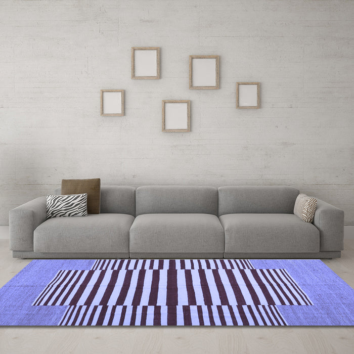 Machine Washable Abstract Blue Contemporary Rug in a Living Room, wshcon1695blu