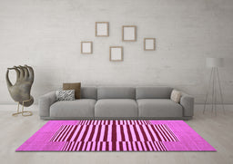 Machine Washable Abstract Purple Contemporary Area Rugs in a Living Room, wshcon1695pur
