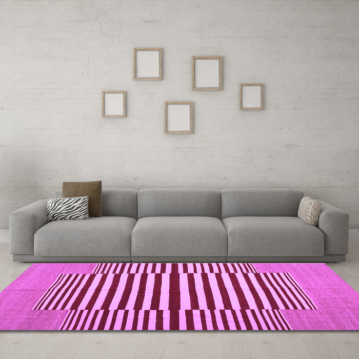 Machine Washable Abstract Purple Contemporary Area Rugs in a Living Room, wshcon1695pur