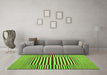 Machine Washable Abstract Green Contemporary Area Rugs in a Living Room,, wshcon1695grn