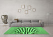 Machine Washable Abstract Emerald Green Contemporary Area Rugs in a Living Room,, wshcon1695emgrn