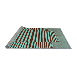 Sideview of Machine Washable Abstract Light Blue Contemporary Rug, wshcon1695lblu
