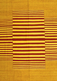 Abstract Yellow Contemporary Rug, con1695yw