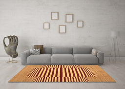 Machine Washable Abstract Brown Contemporary Rug in a Living Room,, wshcon1695brn
