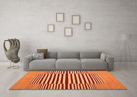 Machine Washable Abstract Orange Contemporary Rug, wshcon1695org