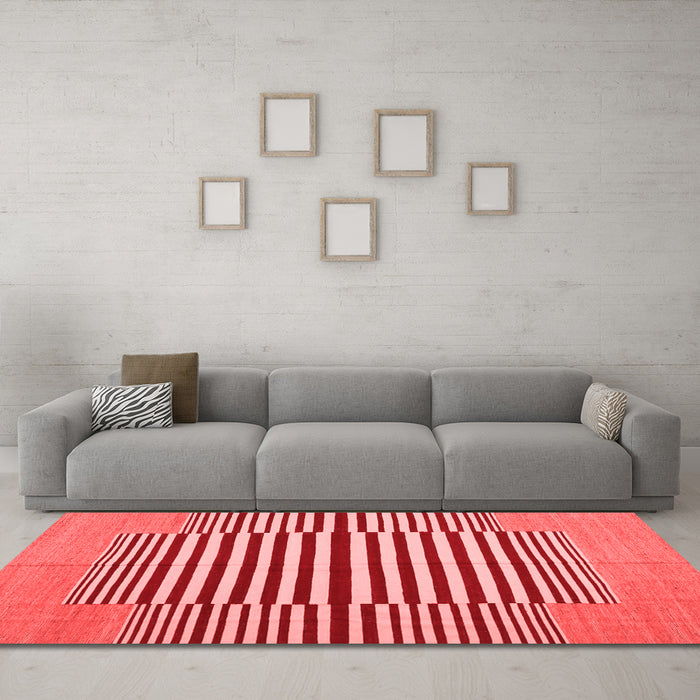 Contemporary Red Washable Rugs